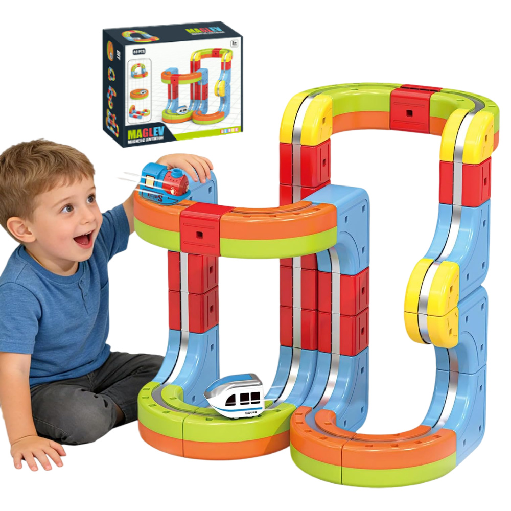 Toy Train Track Set - Magnetic Electric Train Set with Track