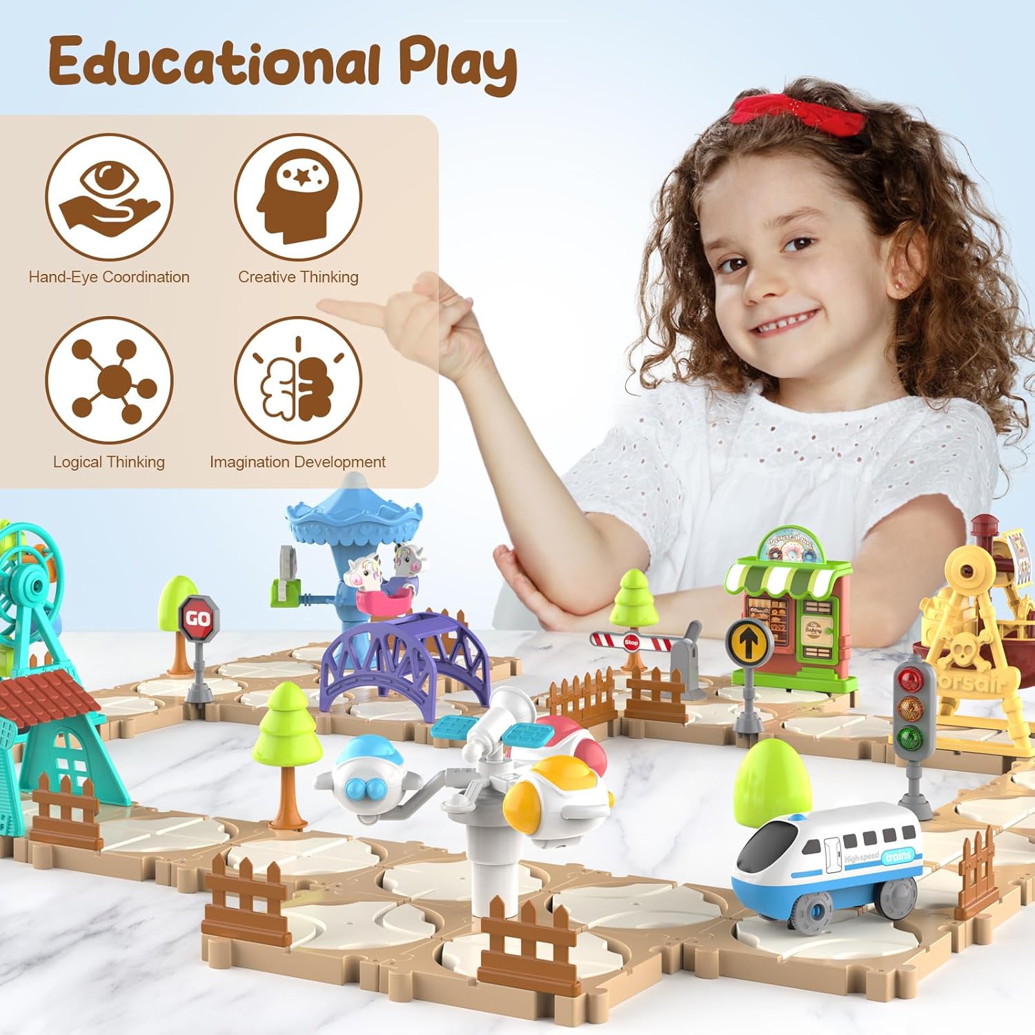 DIY Puzzle Track Car Set Assem - огляд і ціна Toy Train Track Set