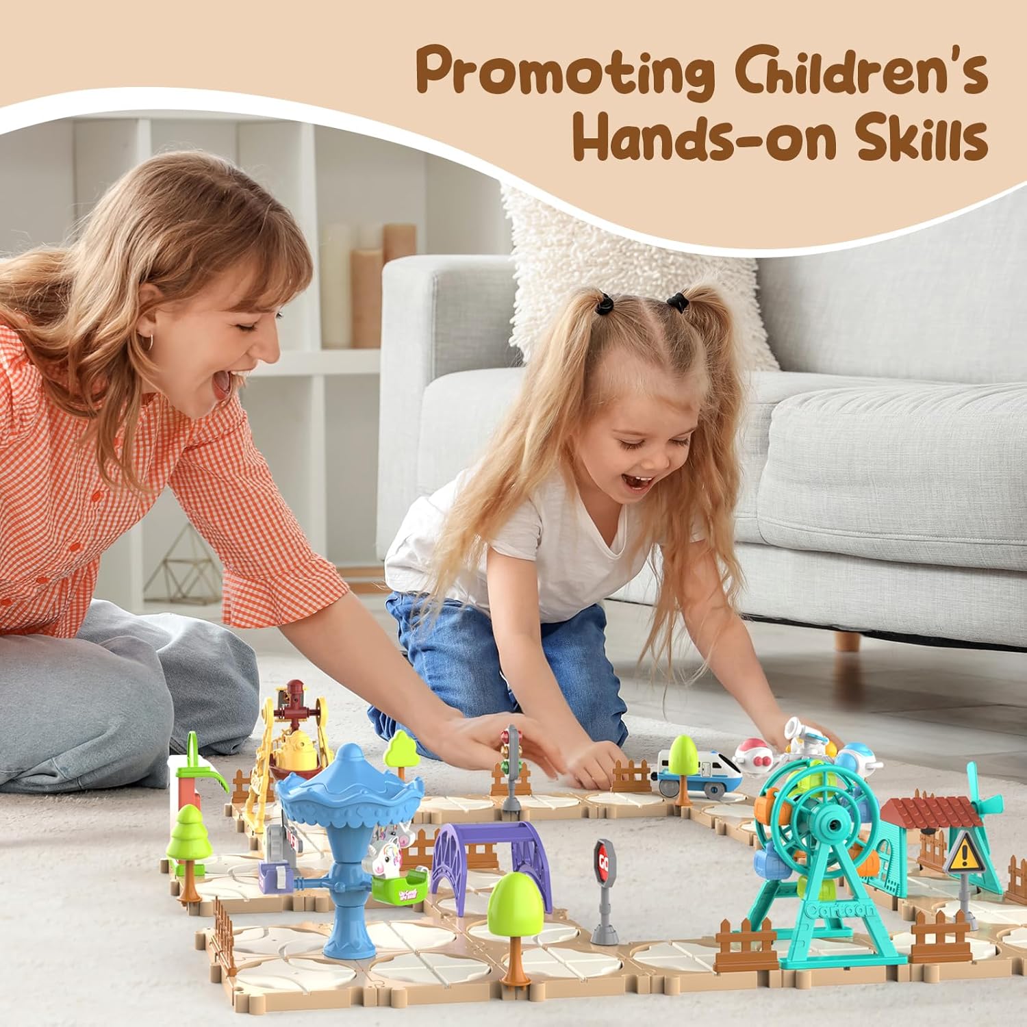 DIY Puzzle Track Car Set Assem - огляд і ціна Toy Train Track Set