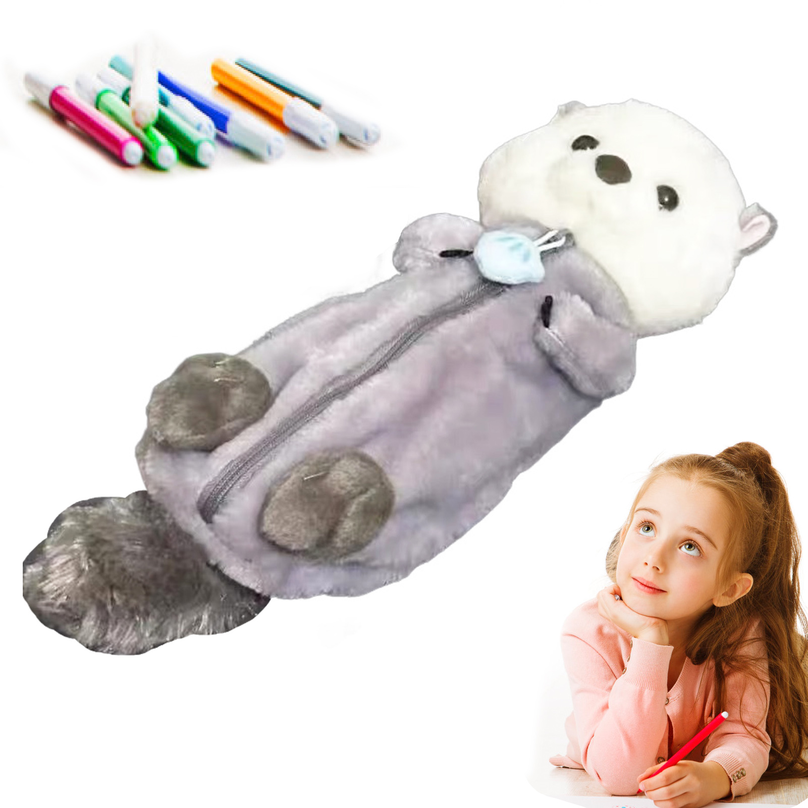 Creative Plush Toy Pencil Case - огляд і ціна Kids Toys Bag