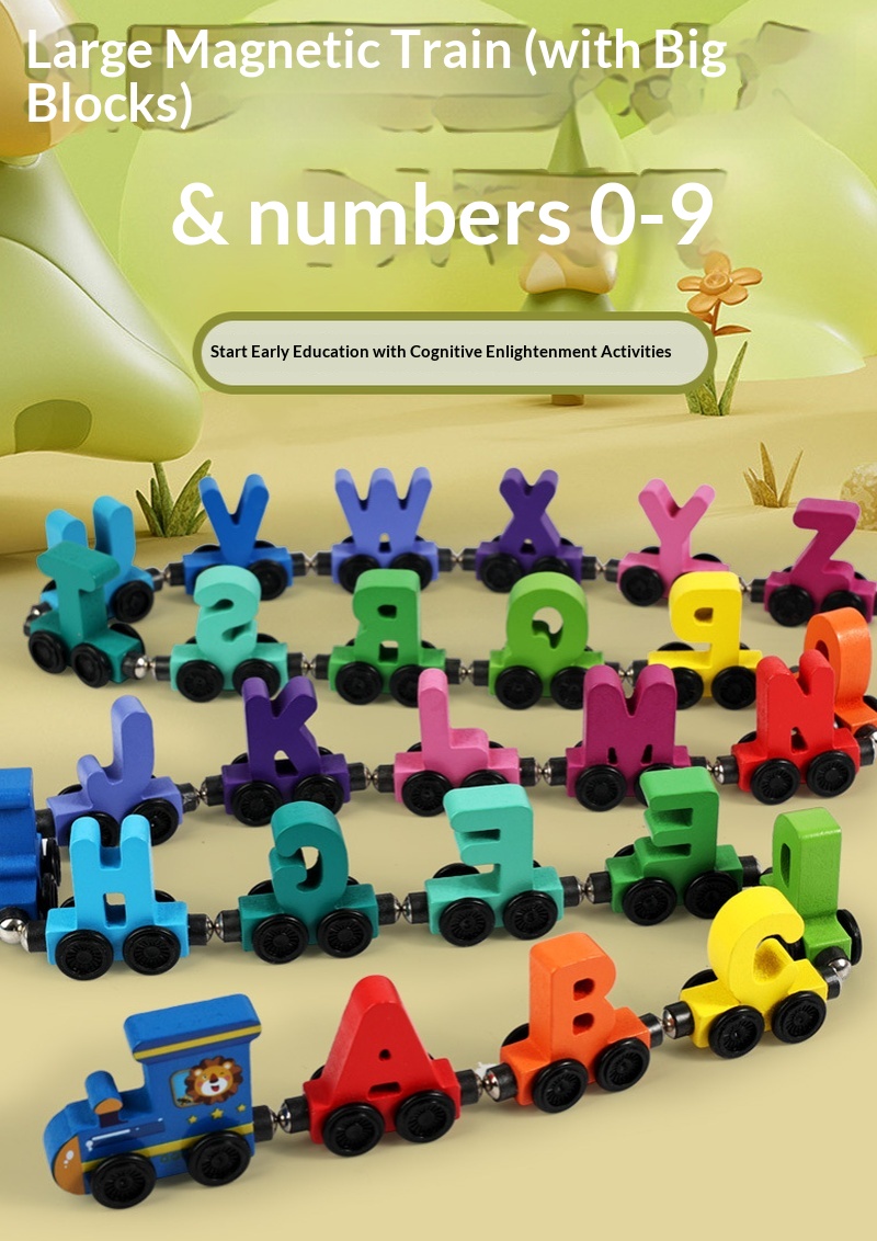 Children'S Wooden Magnetic Col - огляд і ціна Toy Train Track Set